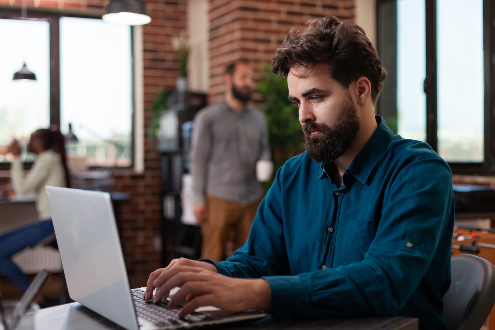 Man using laptop