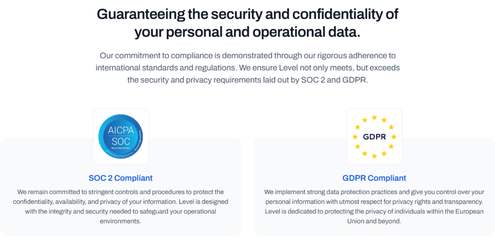 Level Security Compliance