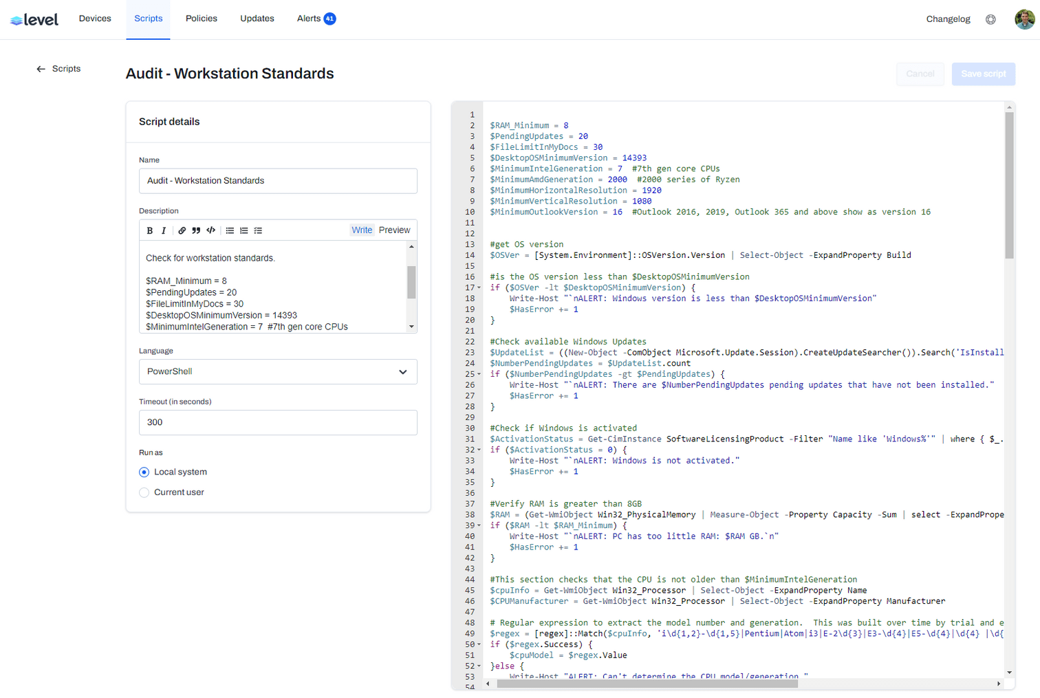 Scripts are easy to create and save.