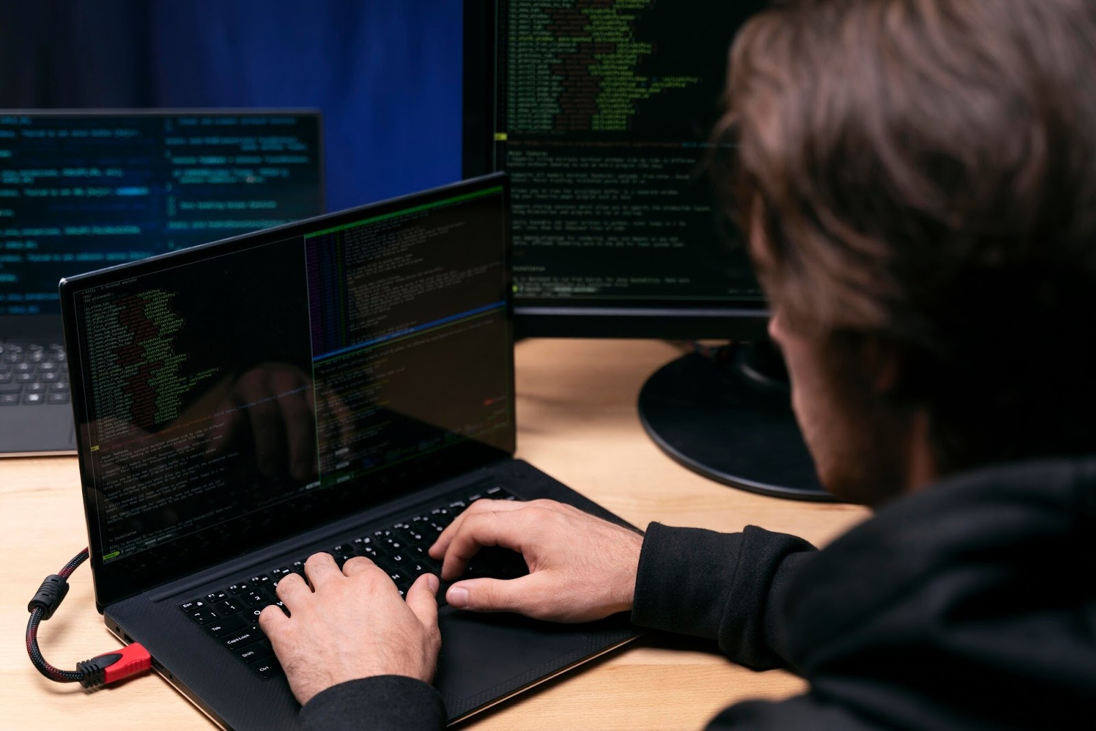 Close-up image of a programmer